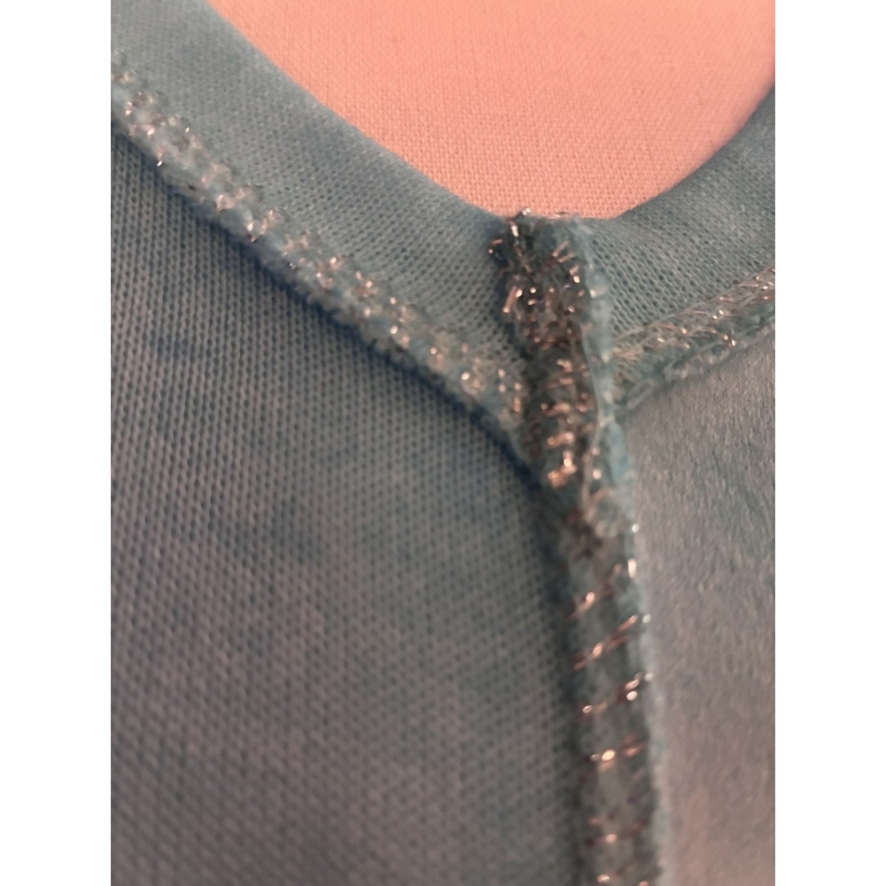 Gigi Moda teal and sparkle Sleeveless v neck tank top NWT One Size - Picture 7 of 7